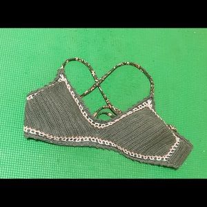 Xhileration green knit bikini